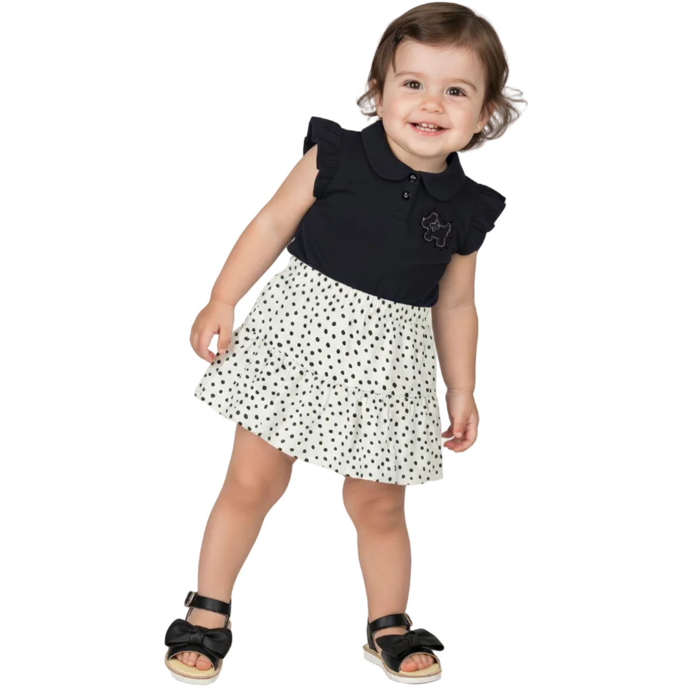 Conjunto Infantil Feminino Alakazoo Cachorrinho com Short-Saia
