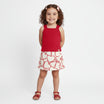 Conjunto Infantil Feminino Alakazoo Cerejas Coração Malha Nikko Cropped e Short-Saia