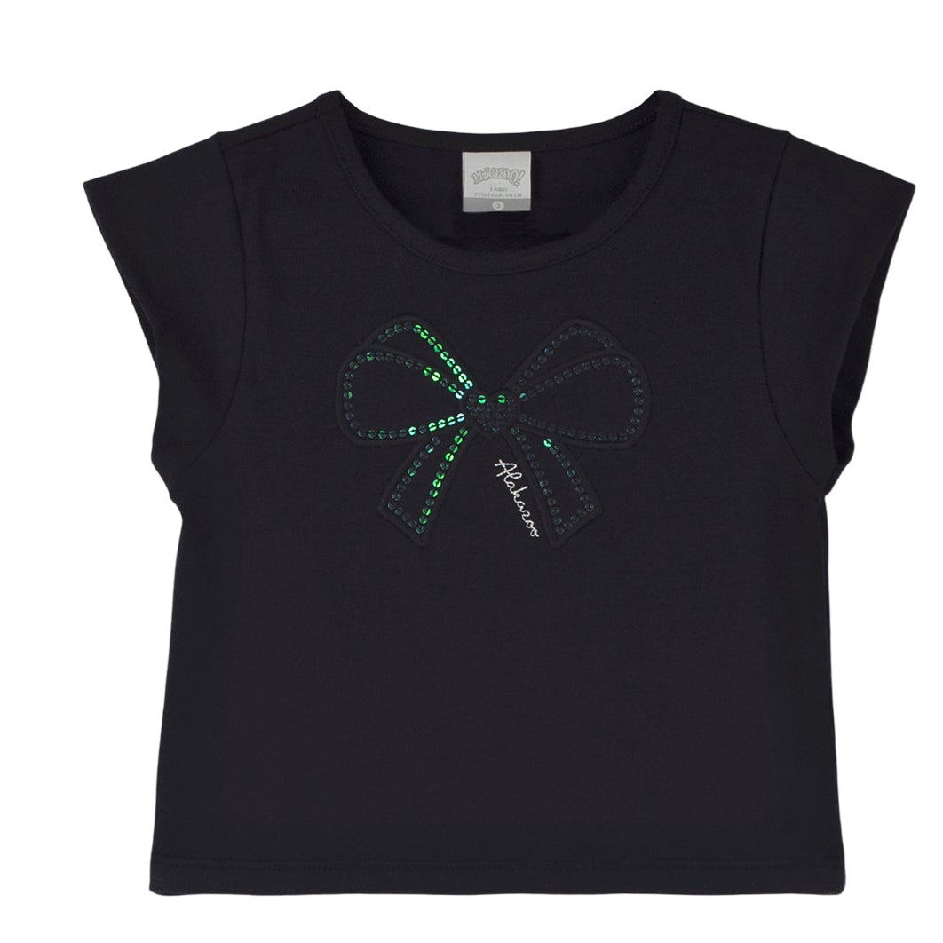 Conjunto Infantil Feminino Alakazoo Short-Saia Listrado e Blusa Brilho