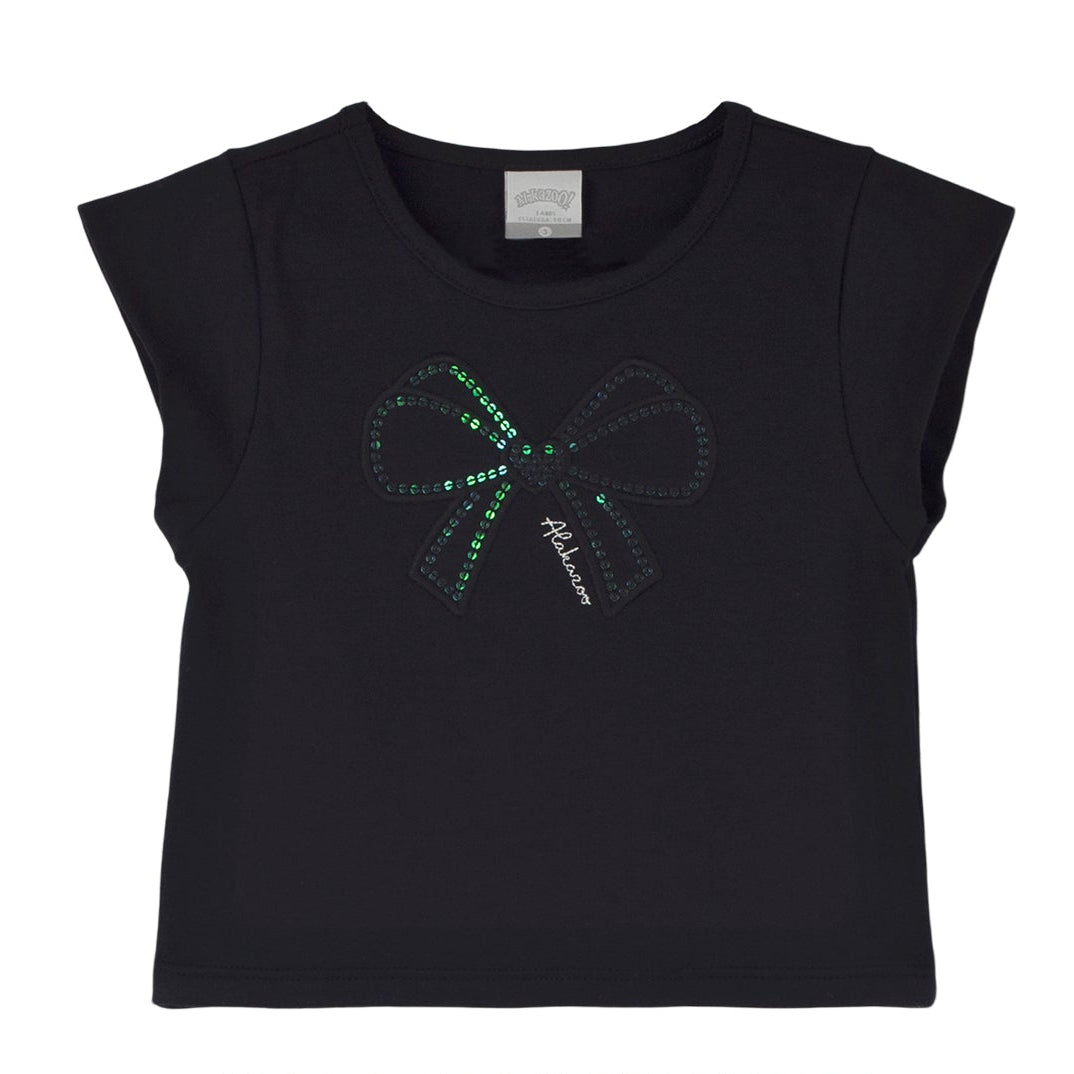 Conjunto Infantil Feminino Alakazoo Short-Saia Listrado e Blusa Brilho