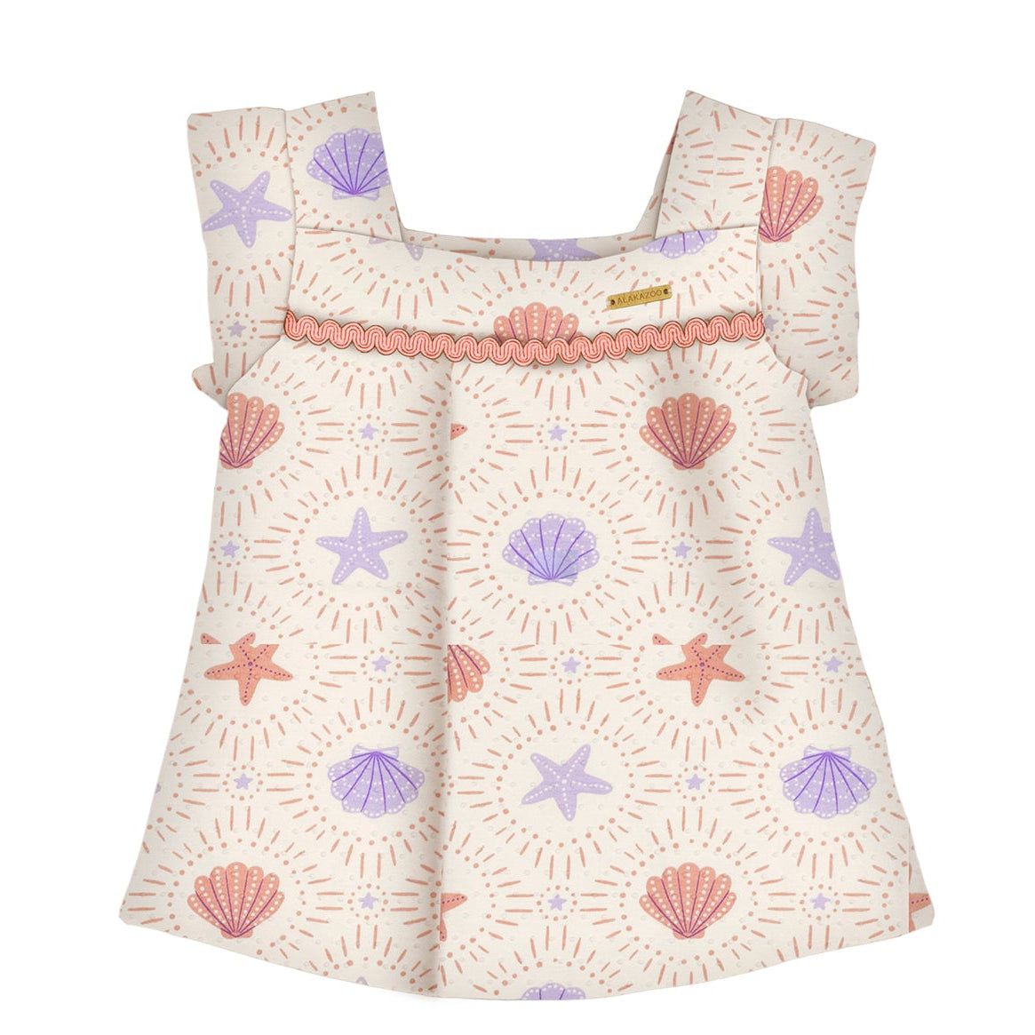 Conjunto Infantil Feminino Alakazoo Fundo do Mar Blusa Alcinha e Short Moletinho