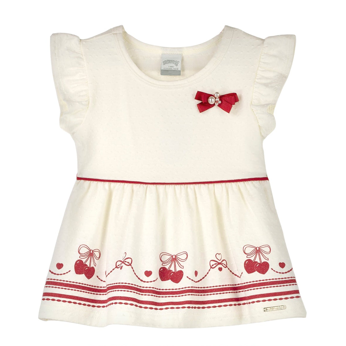 Conjunto Infantil Feminino Alakazoo Cerejas Malha Nikko Blusa Batinha e Short