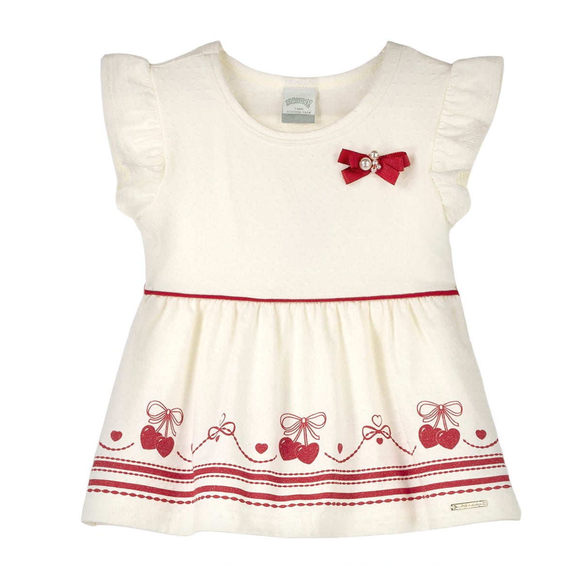 Conjunto Infantil Feminino Alakazoo Cerejas Malha Nikko Blusa Batinha e Short