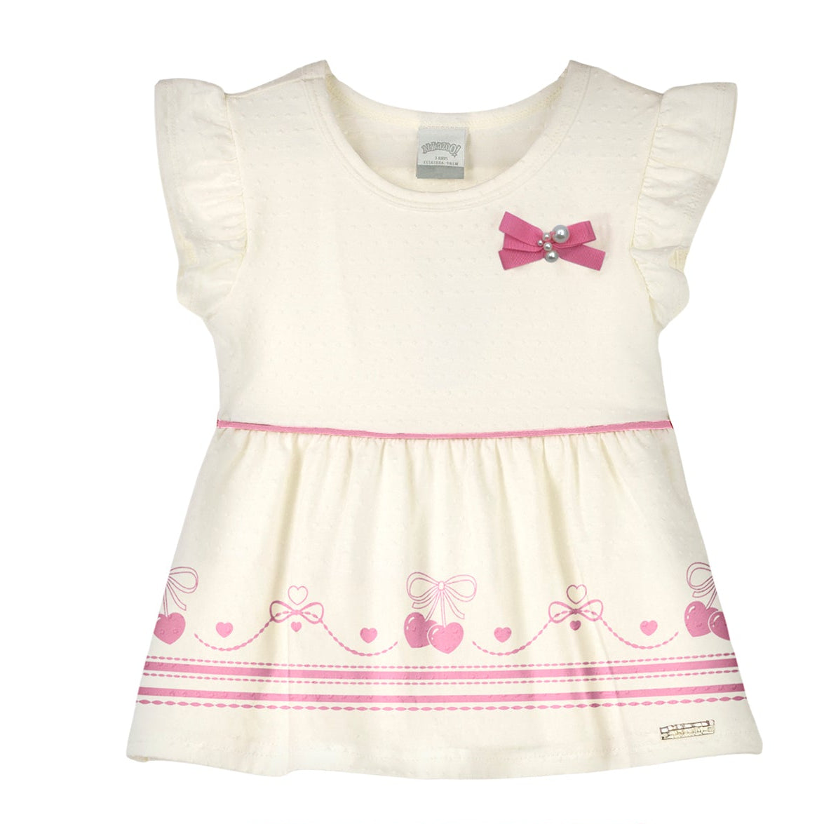 Conjunto Infantil Feminino Alakazoo Cerejas Malha Nikko Blusa Batinha e Short