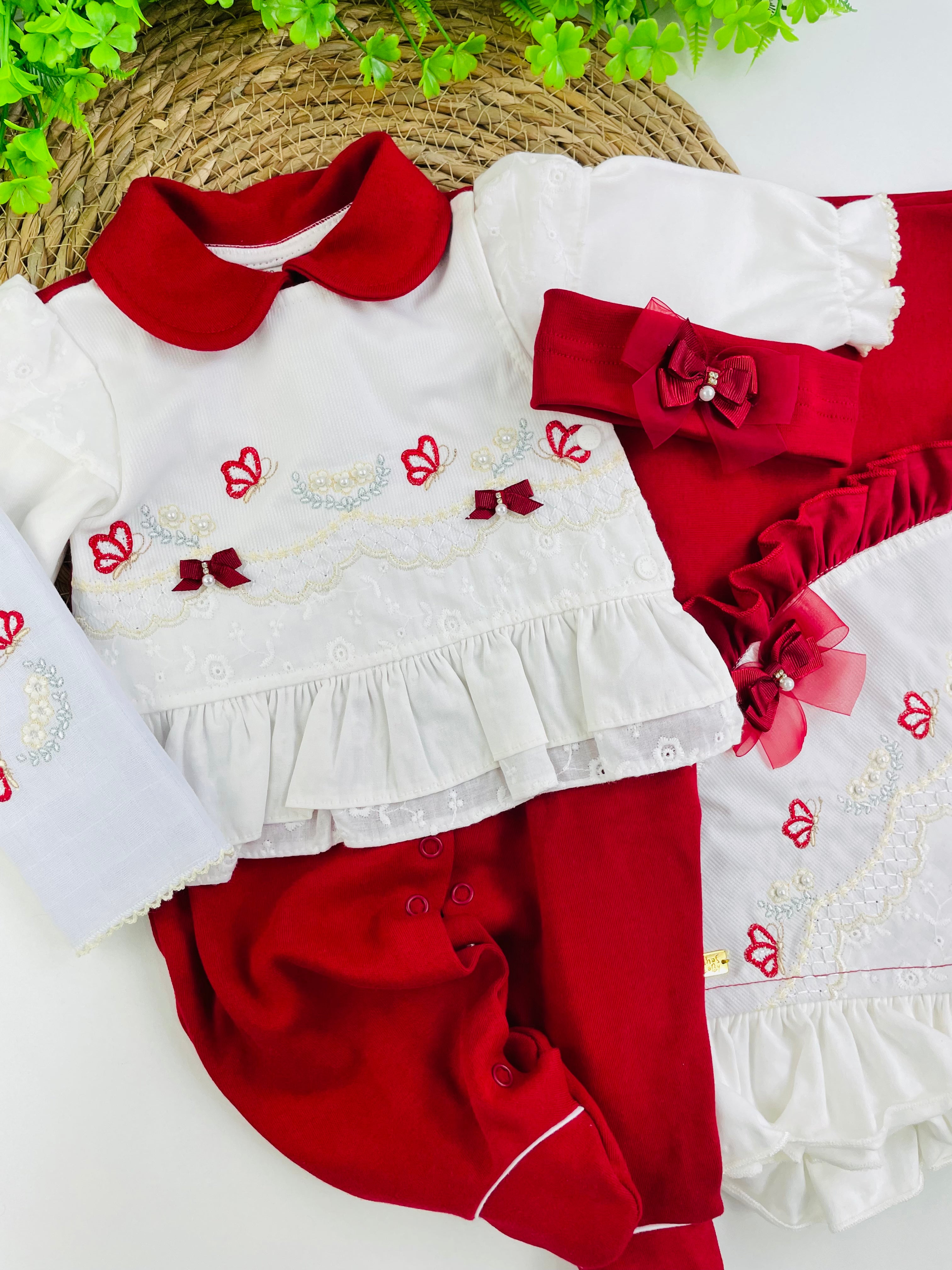Saida De Maternidade Pipoquinhas Baby Borboletas 4 Peças