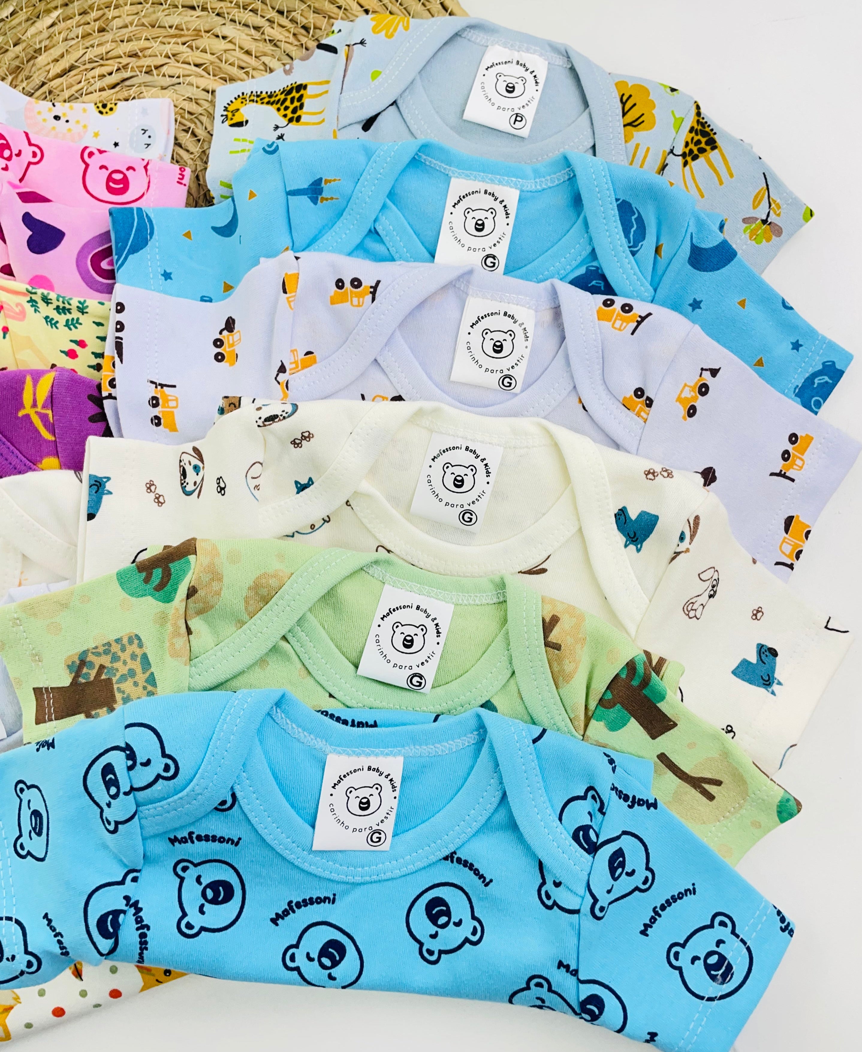 Body Meia Manga Mafessoni Urso Azul