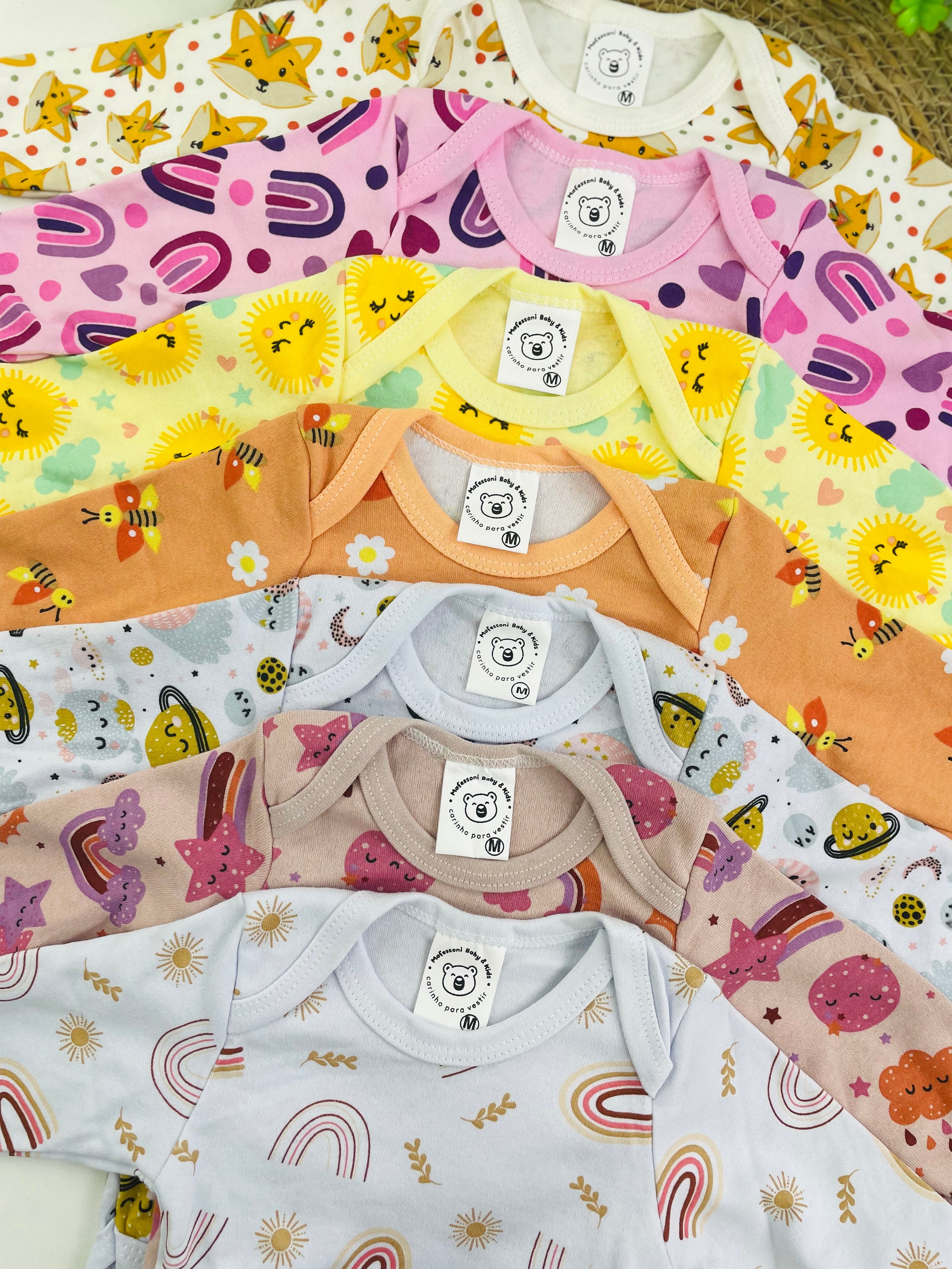 Body Manga Longa Mafessoni Chuva Estrelas