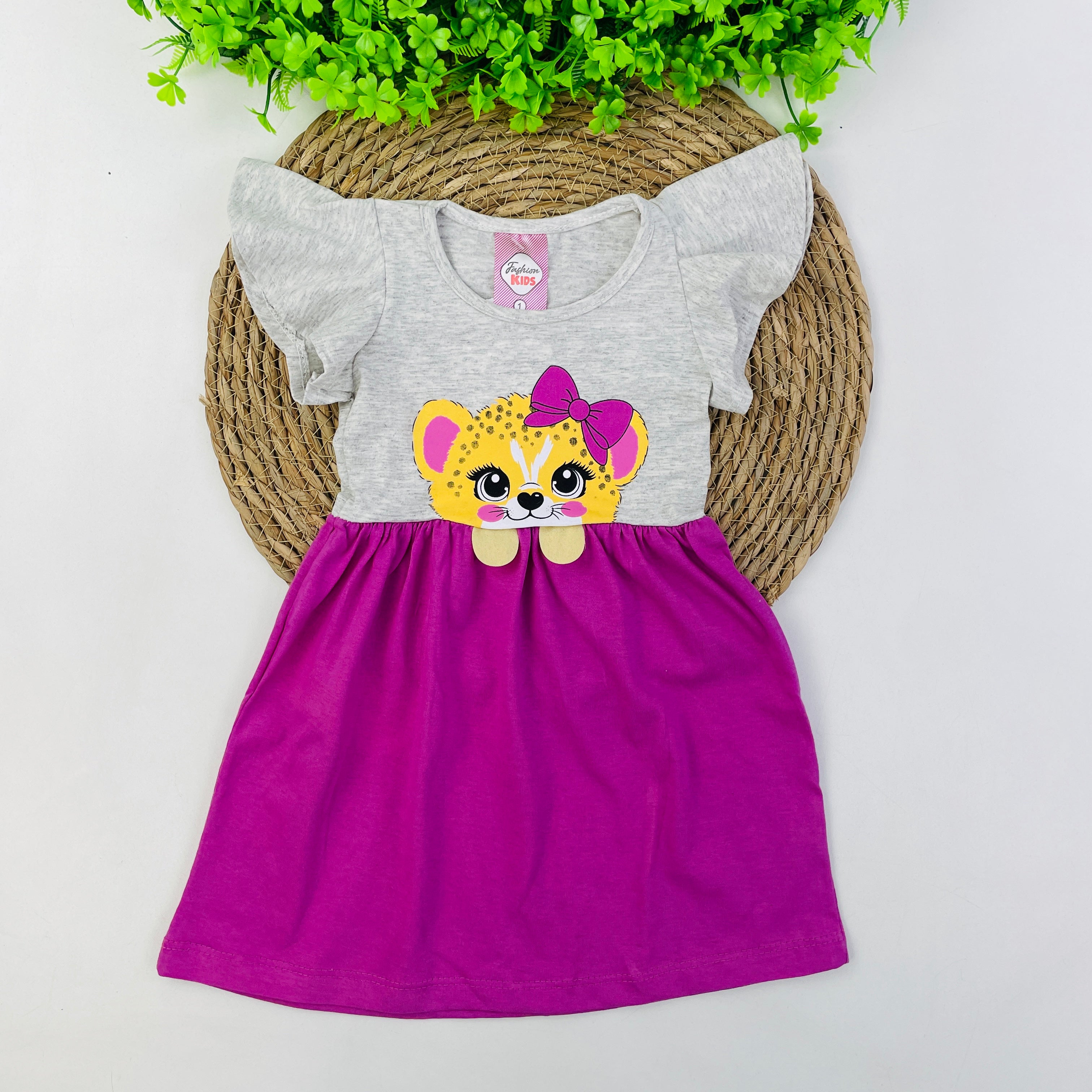 Vestido Fashion Kids Infantil Menina Oncinha