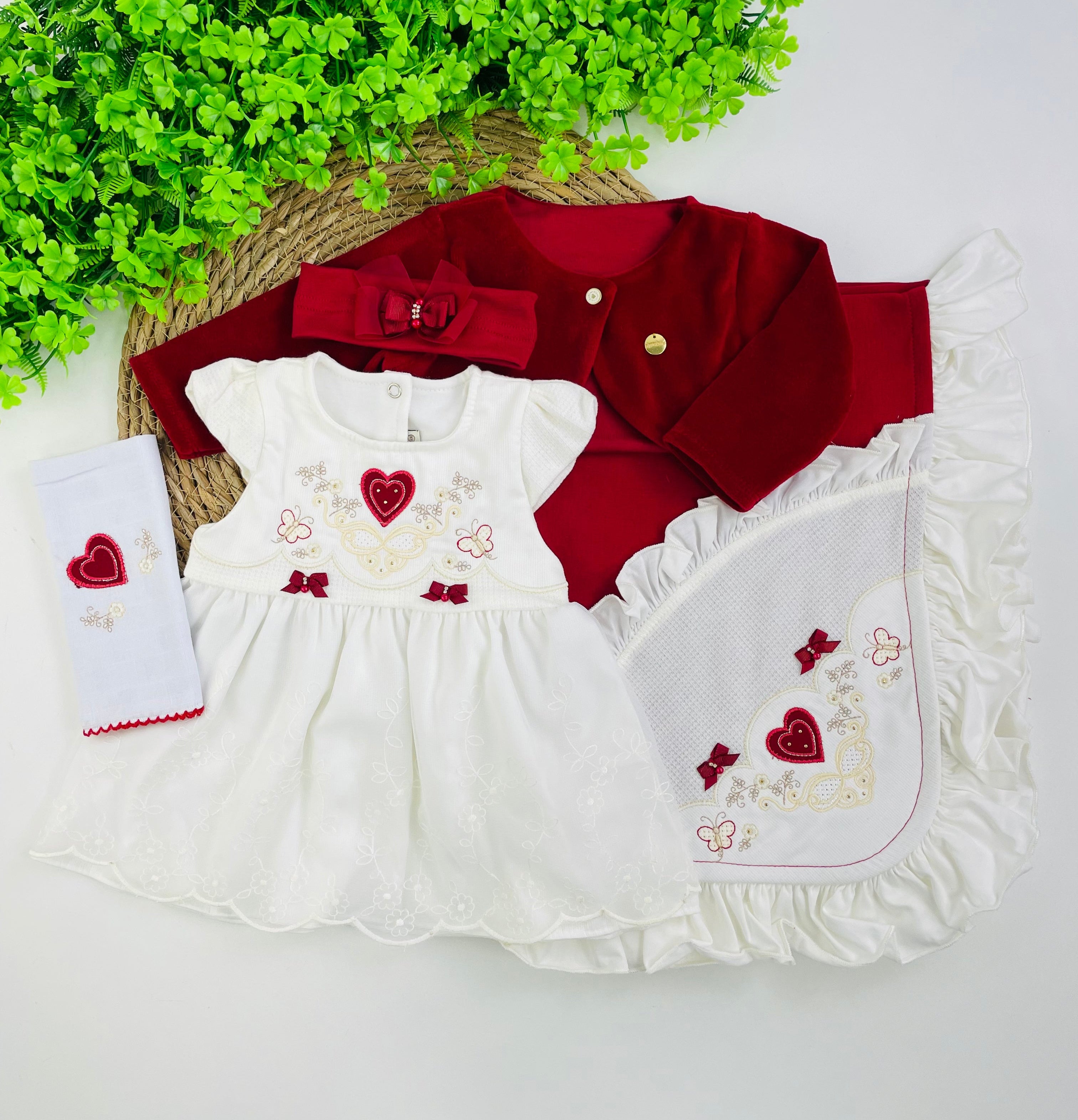 Saída De Maternidade Pipoquinhas Baby Coração 5 Peças