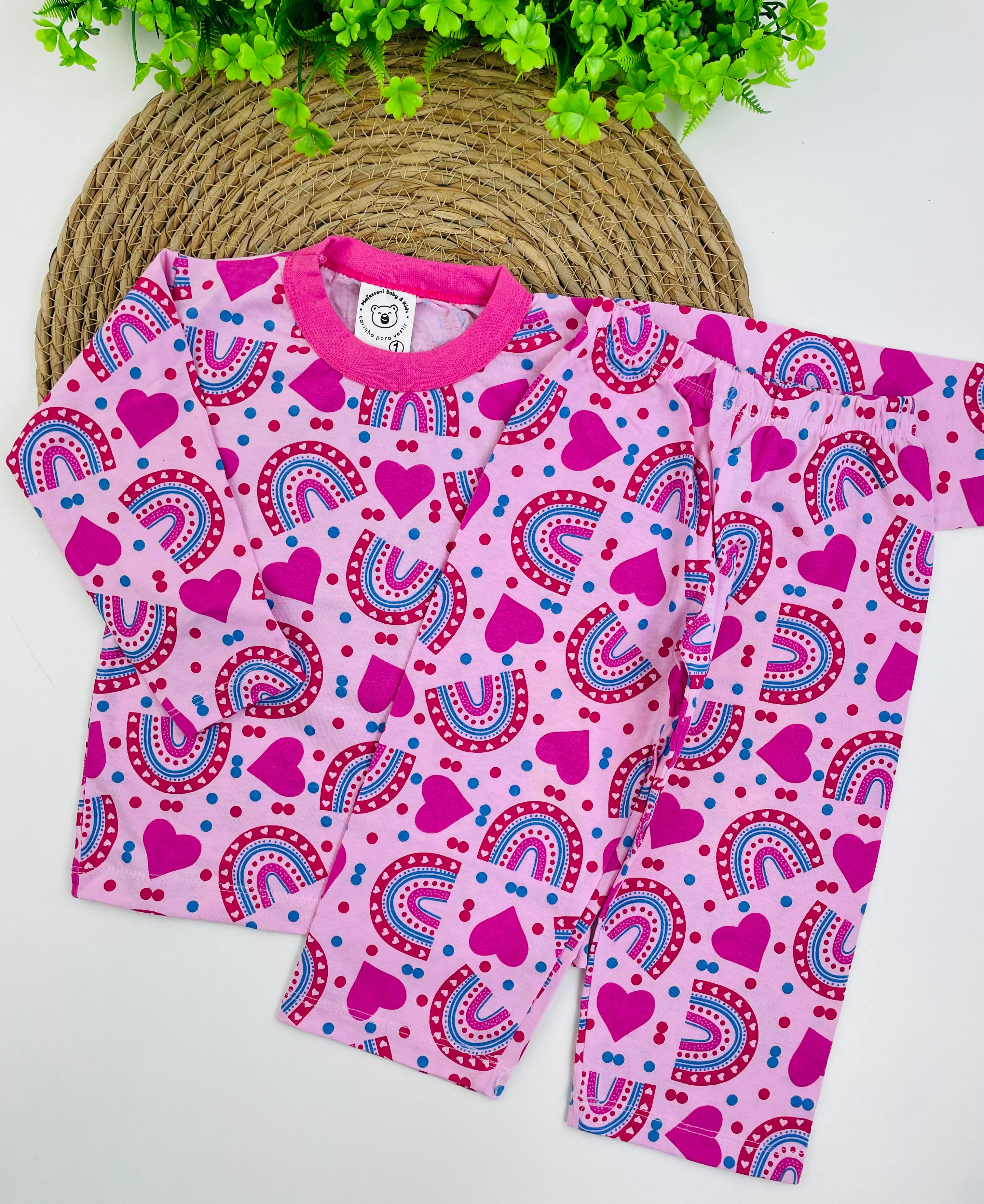 Pijama Manga Longa Mafessoni Arco Íris
