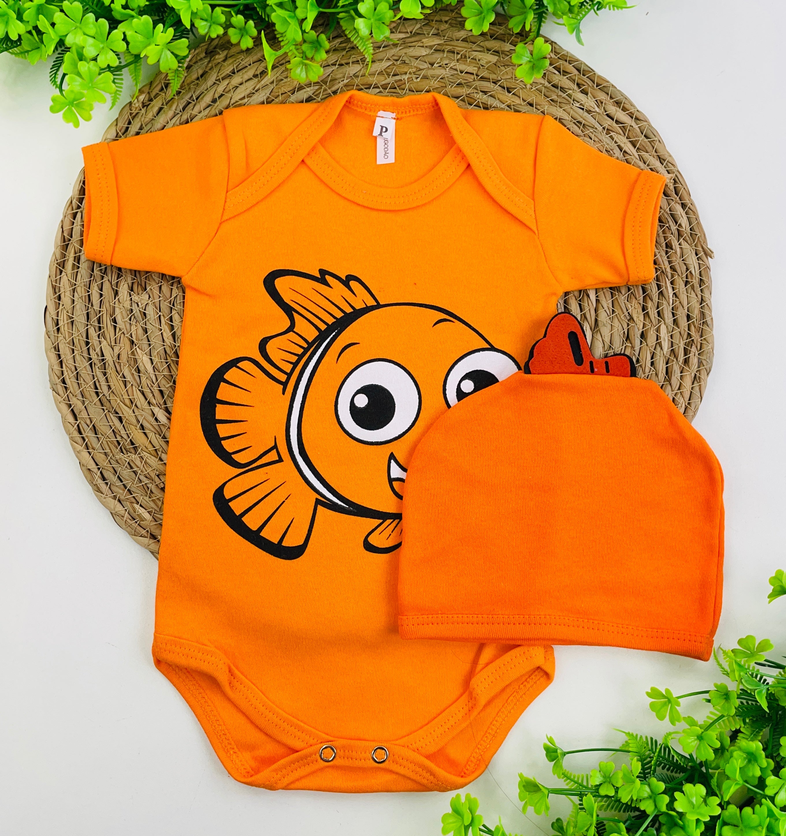 Conjunto Body + Touca Peixinho