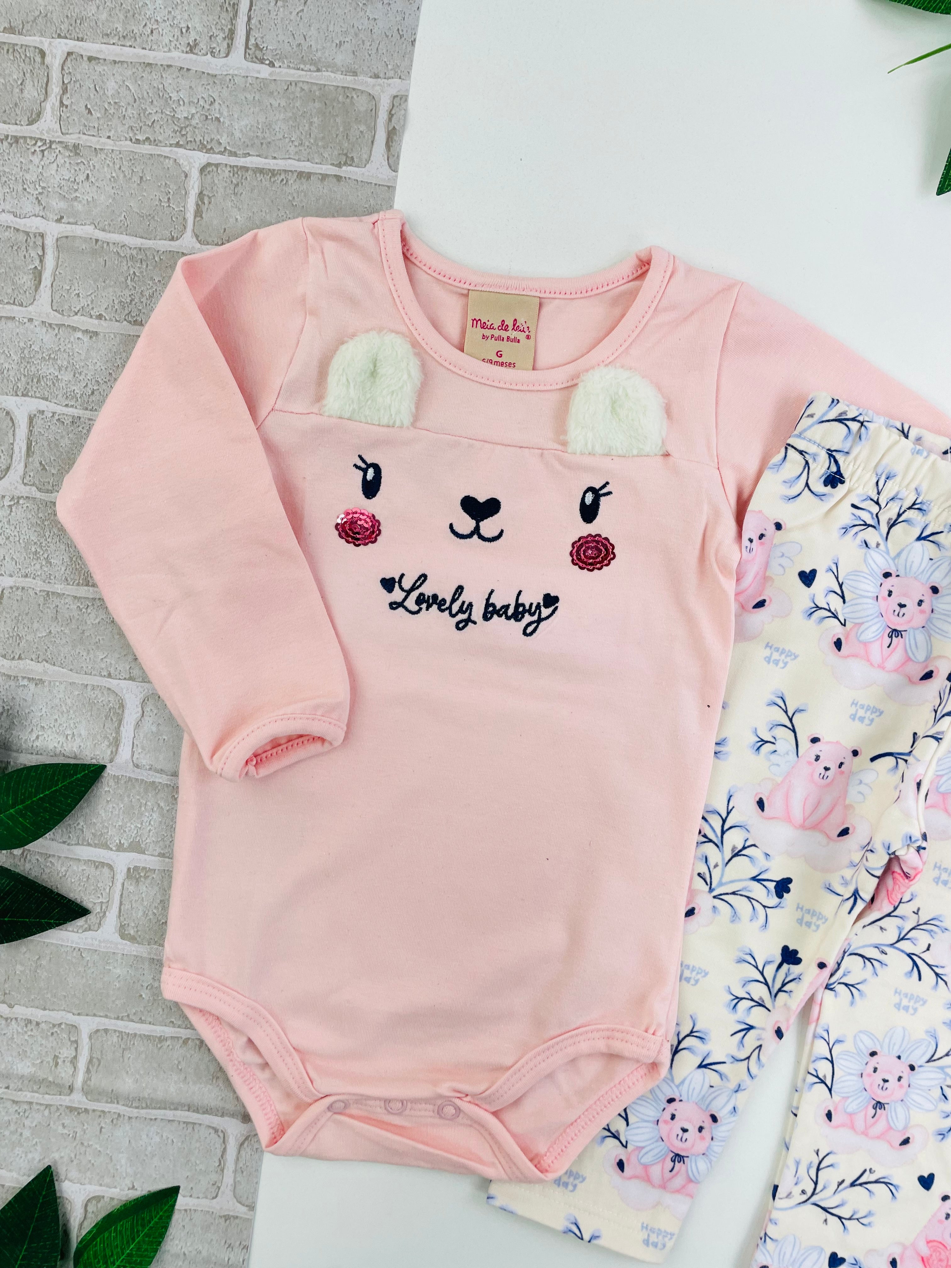 Conjunto Meia De Leite Bebe Lovely Baby