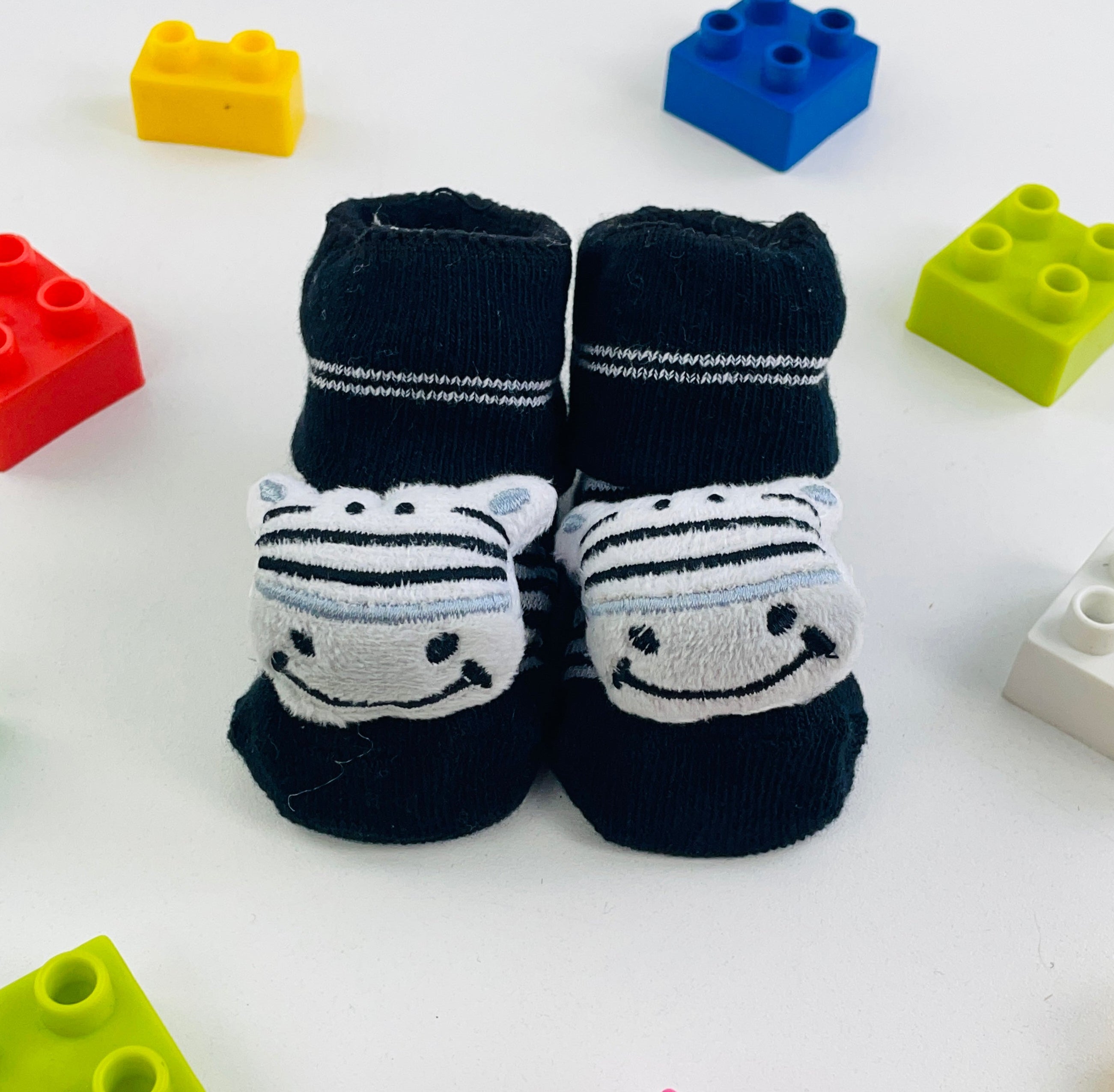 Meia Bichinhos Plin Baby Zebra Antiderrapante - Preto