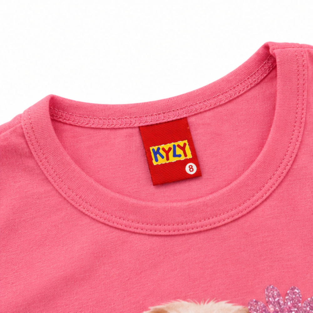 Blusa Infantil Feminina Kyly Bebê Cachorrinha Manga Curta
