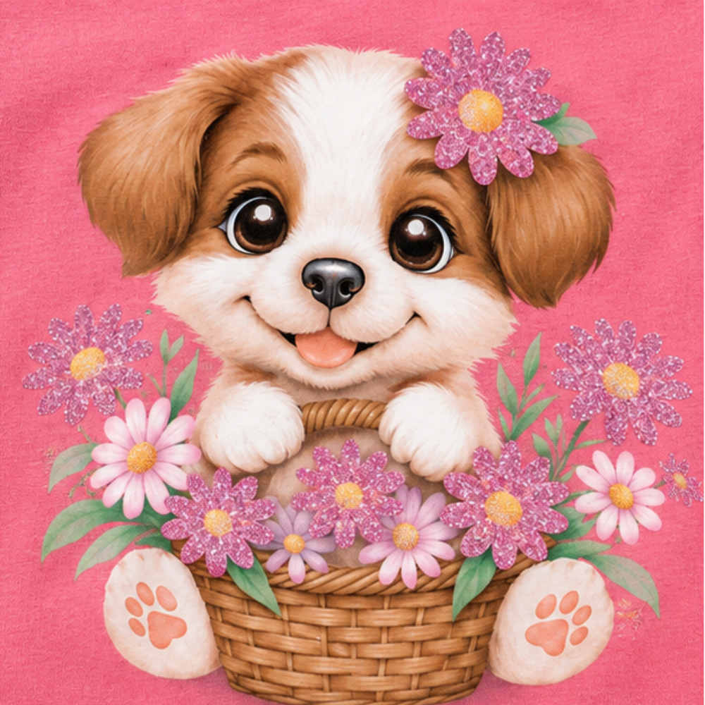 Blusa Infantil Feminina Kyly Bebê Cachorrinha Manga Curta
