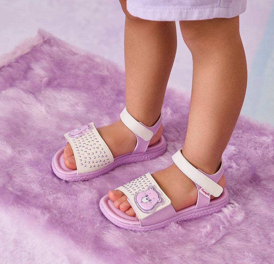 Sandália Infantil Pampili Bia Ursinhos Carinhosos Calce Fácil