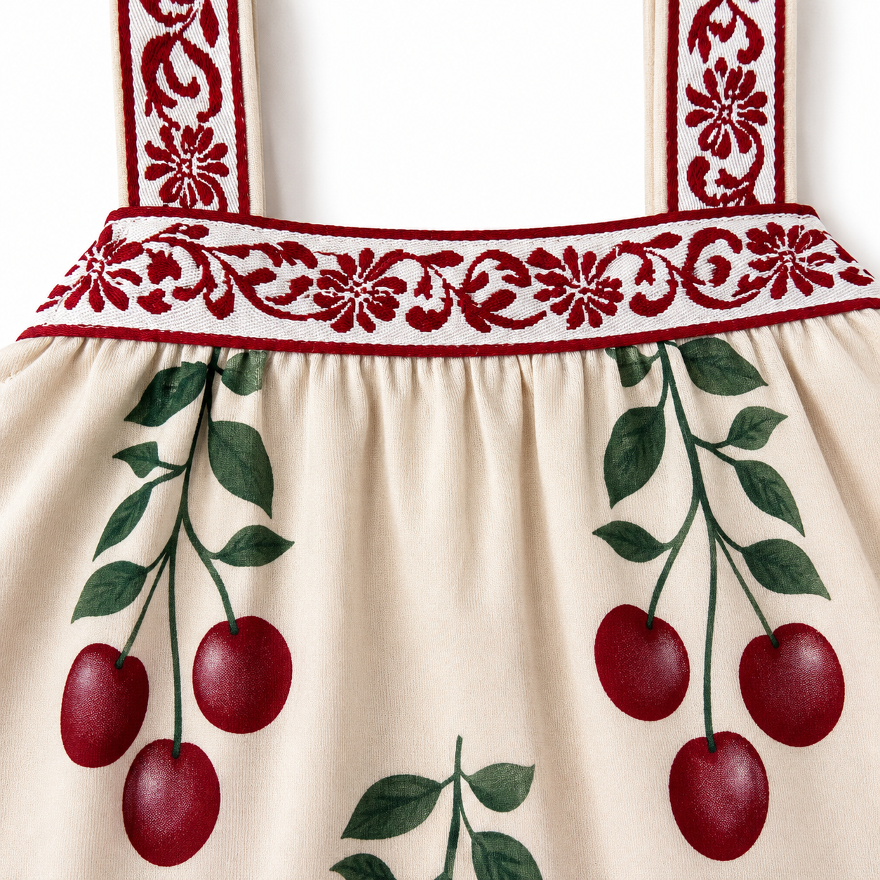 Vestido Milon Cerejas com Bordado