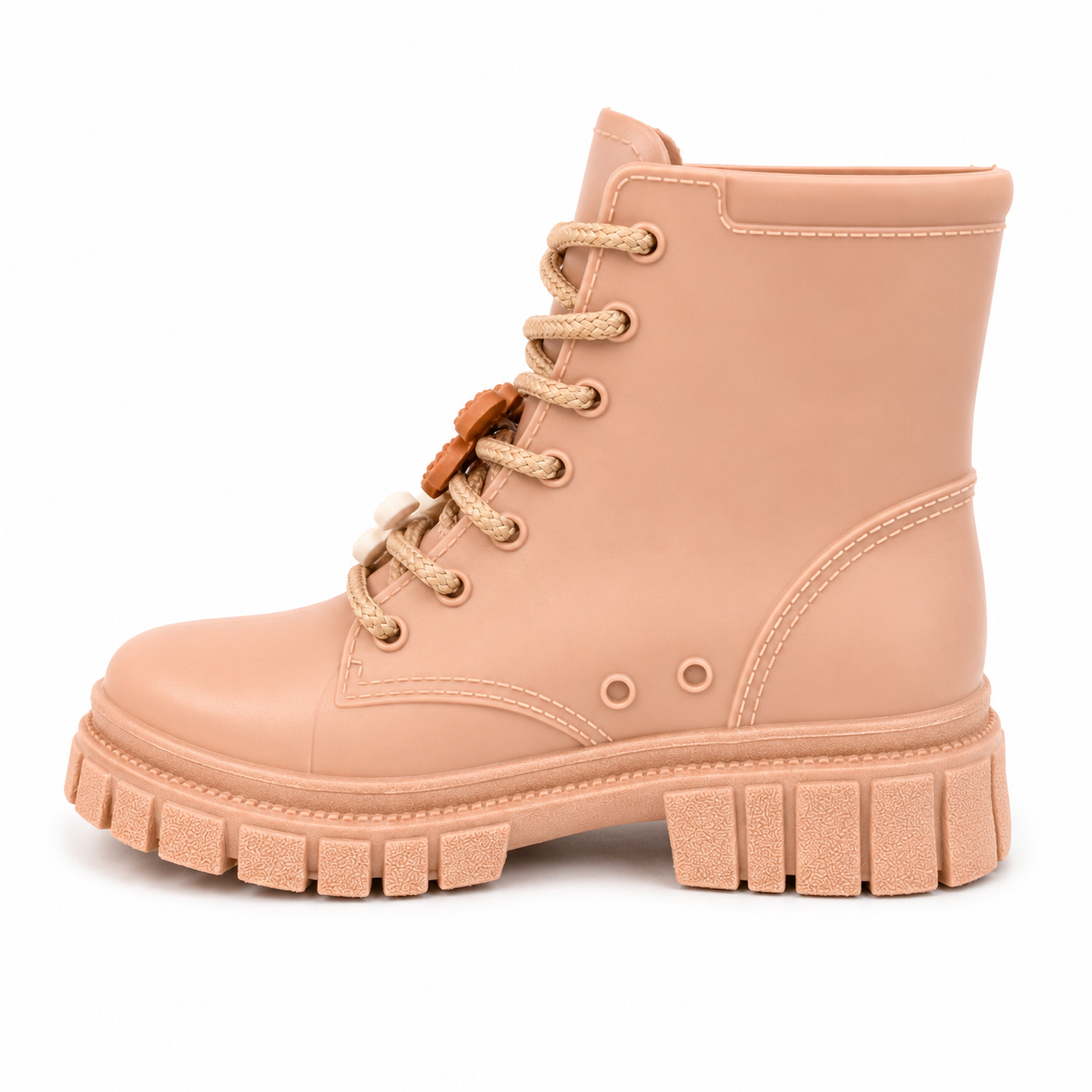 Bota Coturno Infantil Feminina LueLua Duda com Pins de Flores