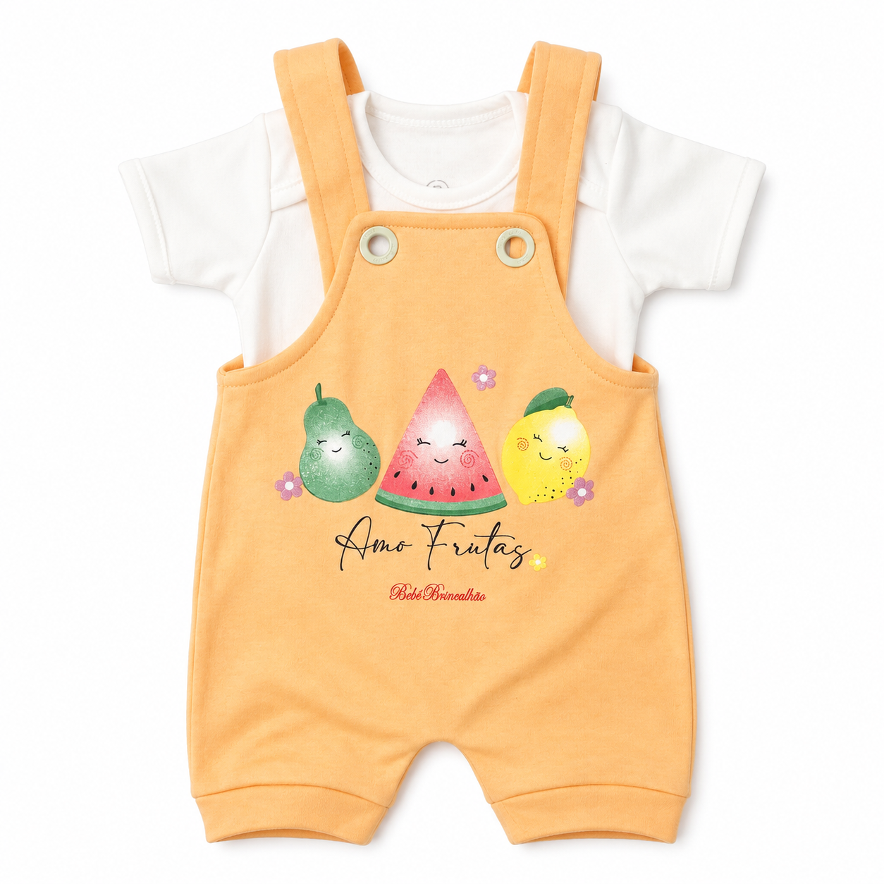 Conjunto Bebê Brincalhão Jardineira e Body 2 Peças