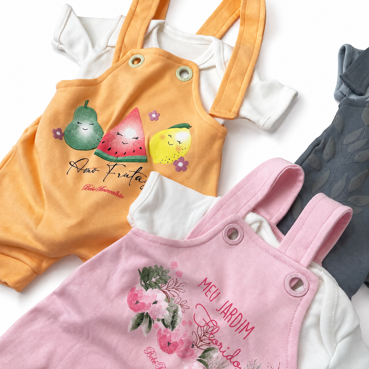 Conjunto Bebê Brincalhão Jardineira e Body 2 Peças