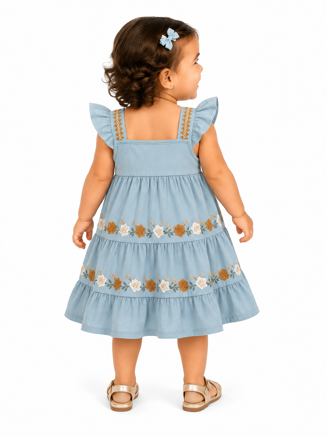 Vestido Milon em Camadas Estampa de Rosas