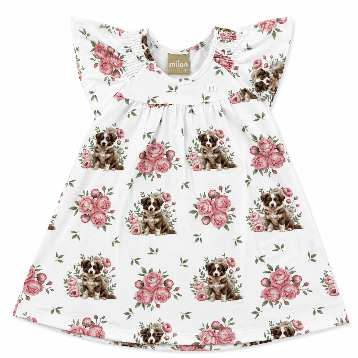 Vestido Milon Cachorrinho e Rosa