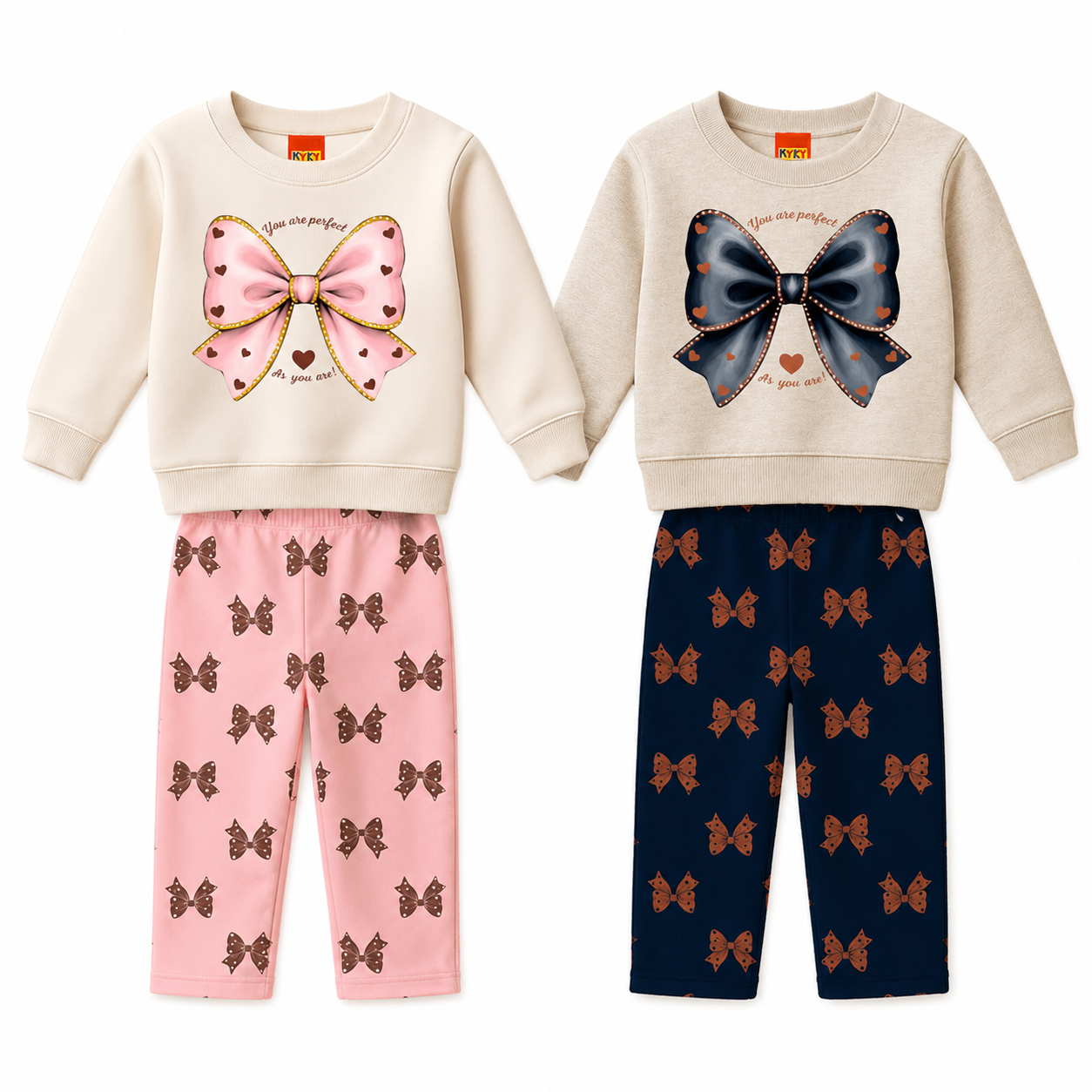 Conjunto Infantil Feminino Kyly Moletom Peluciado Laço com Strass