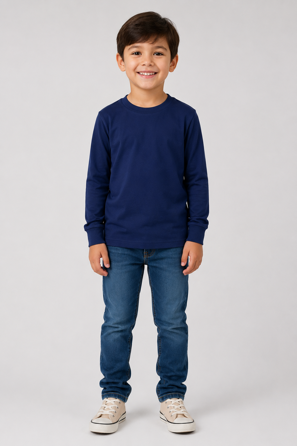 Camiseta Manga Longa Masculina Brincar e Arte Lisa Meia Malha