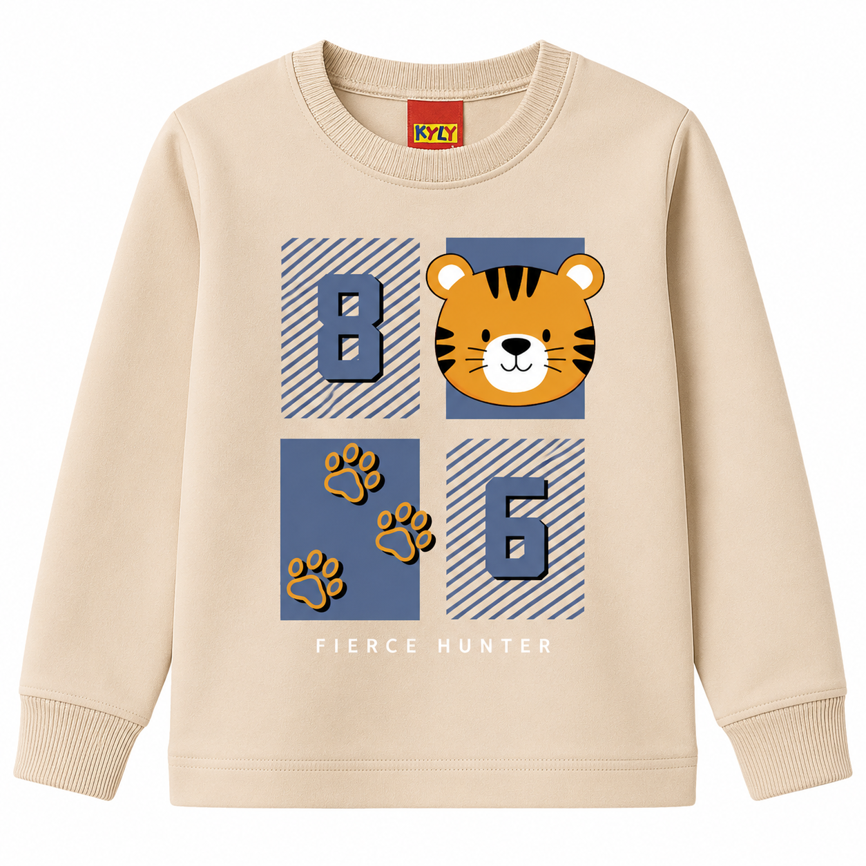 Conjunto Infantil Masculino Kyly Moletom Peluciado Fierce Hunter Tigre