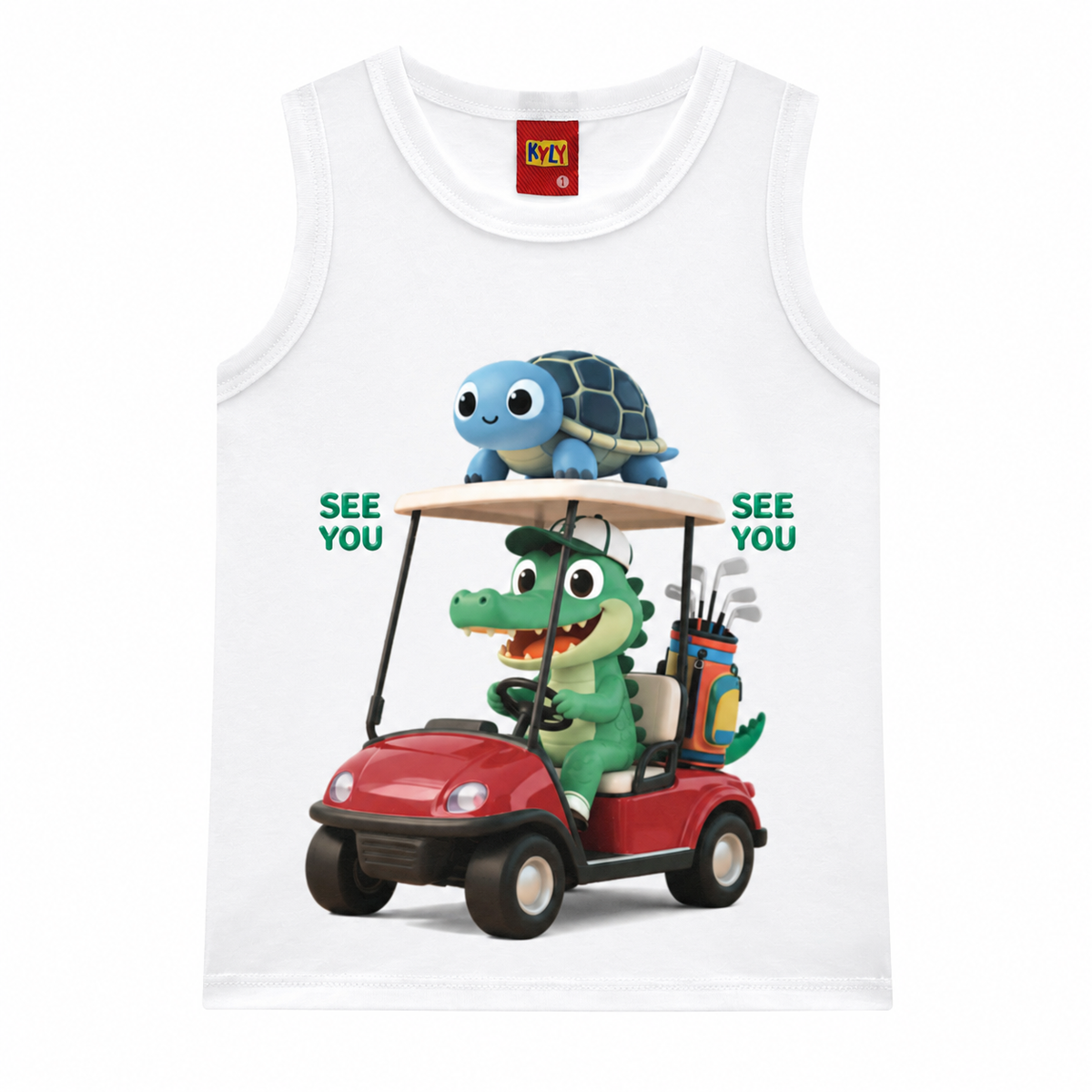 Conjunto Infantil Masculino Kyly Regata Estampada e Short Liso