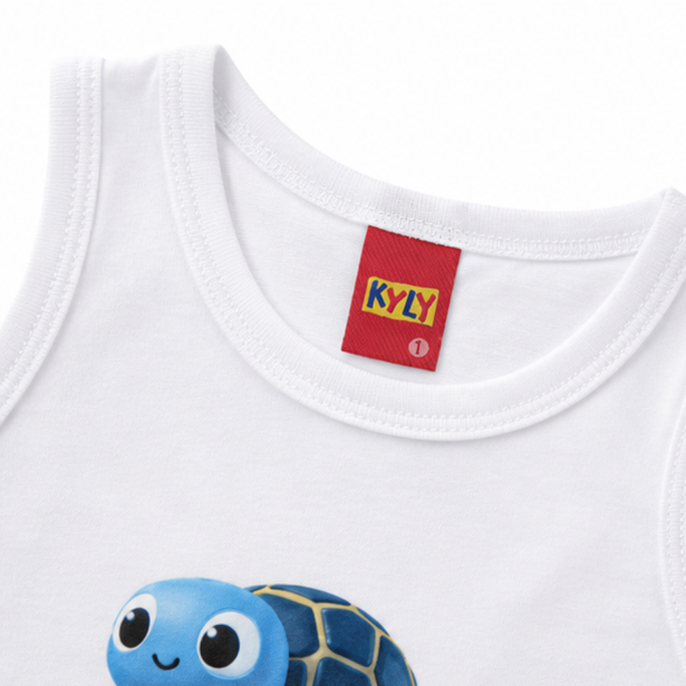 Conjunto Infantil Masculino Kyly Regata Estampada e Short Liso