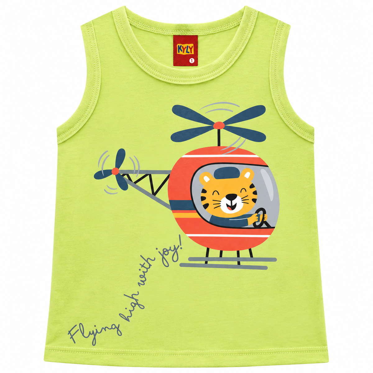 Conjunto Infantil Masculino Kyly Regata Estampada e Short Liso