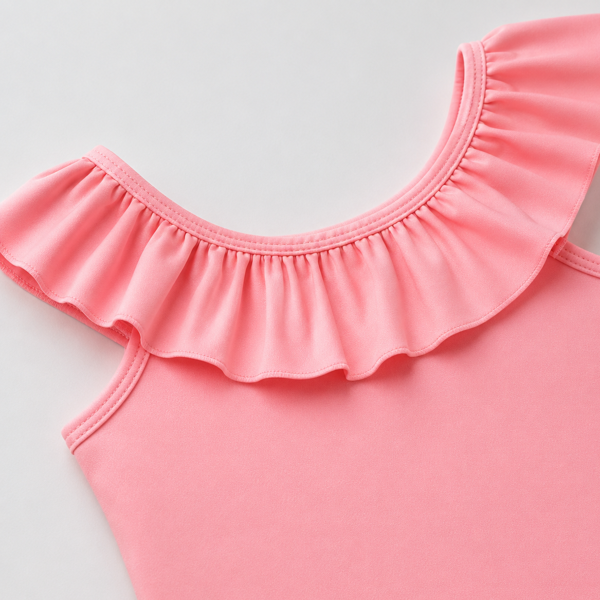 Maiô Infantil Feminino Kamylus Tchibum Babado Liso Proteção UV 50+ Dri-Fit