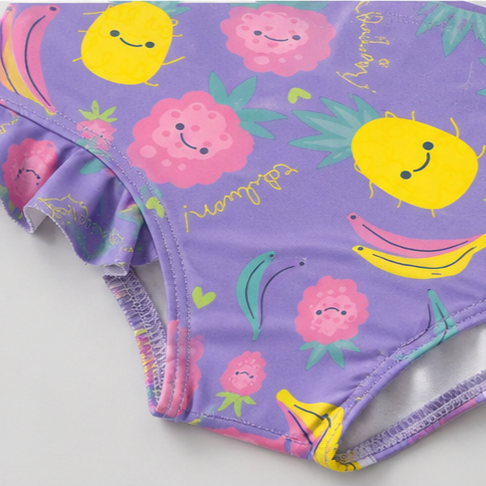 Conjunto Manga Longa Infantil Baby Kamylus Tchibum Abacaxi Proteção UV 50+ Dri-Fit Camiseta e Calcinha