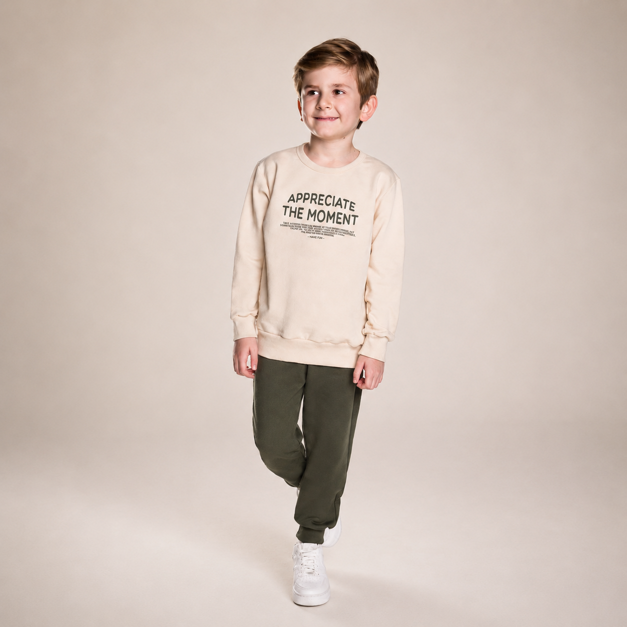 Conjunto Infantil Menino Have Fun Appreciate The Moment em Moletom