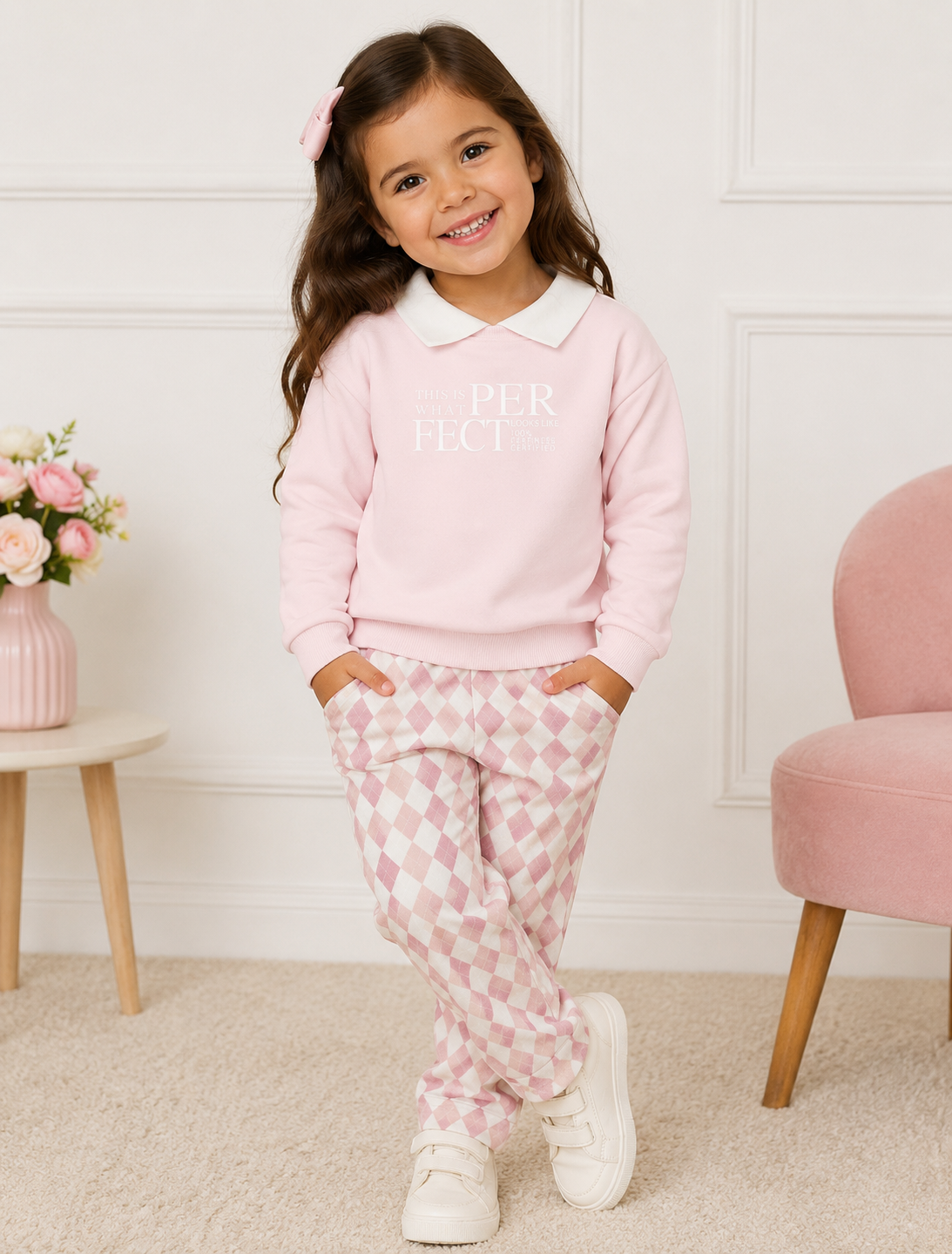 Conjunto Infantil Menina Have Fun Perfect em Moletom e Molecotton