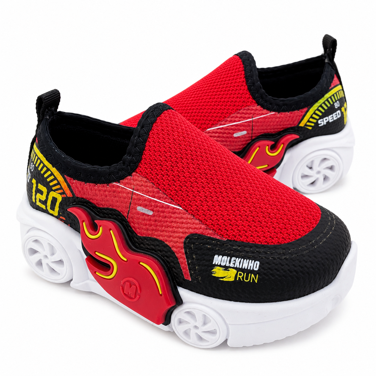 Tênis Bebê Masculino Molekinho Run Carrinho com LED