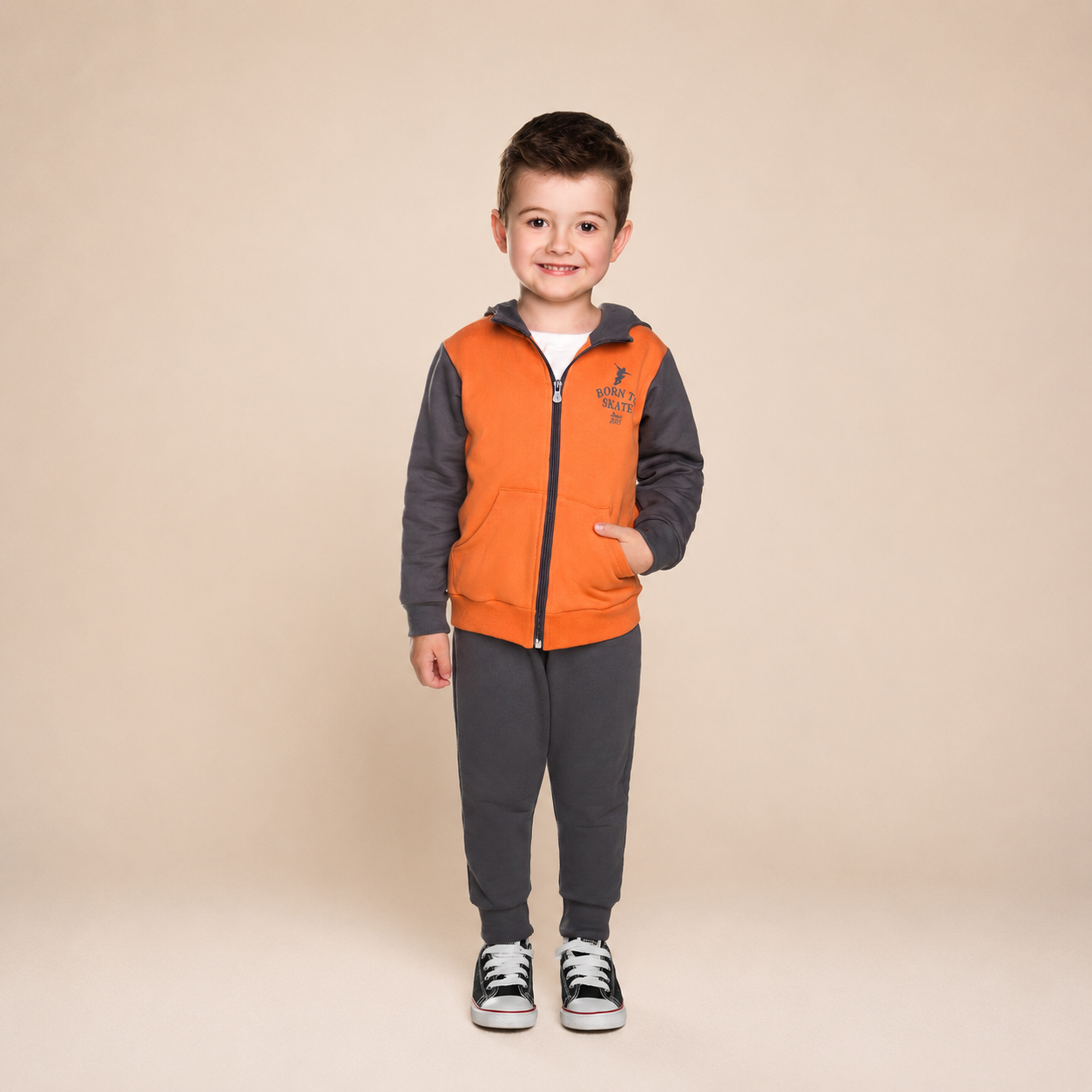 Conjunto Infantil Menino Have Fun Born To Skate em Moletom Peluciado