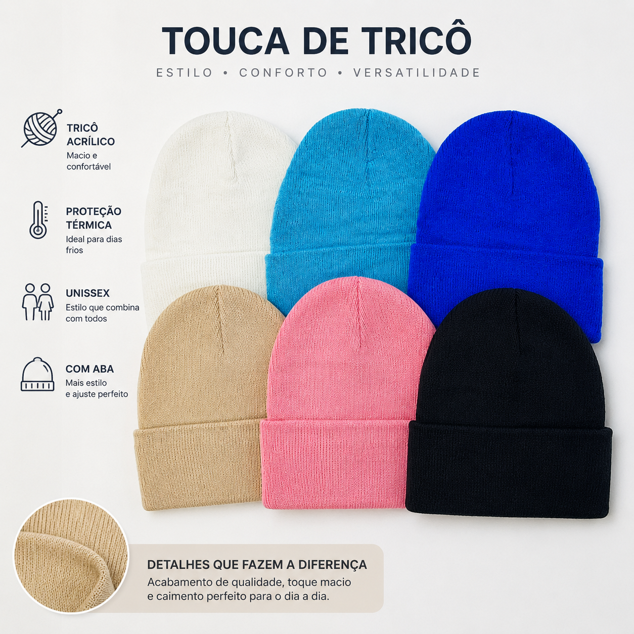 Touca Infantil Tigre Modas em Tricot Lisa Tamanho Único
