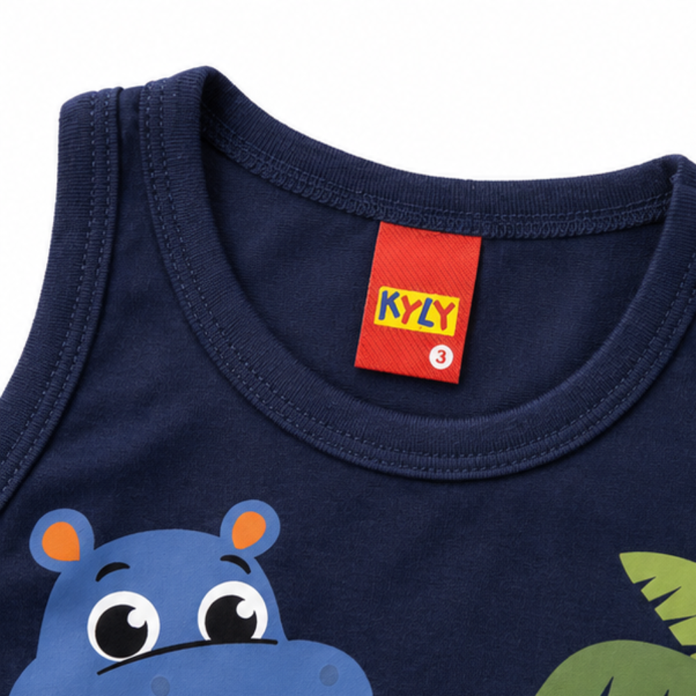 Regata Infantil Masculina Kyly Safari Animais da Selva