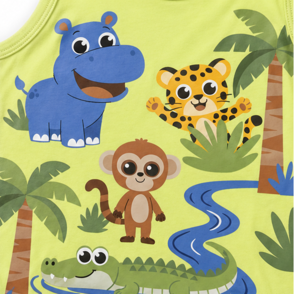 Regata Infantil Masculina Kyly Safari Animais da Selva