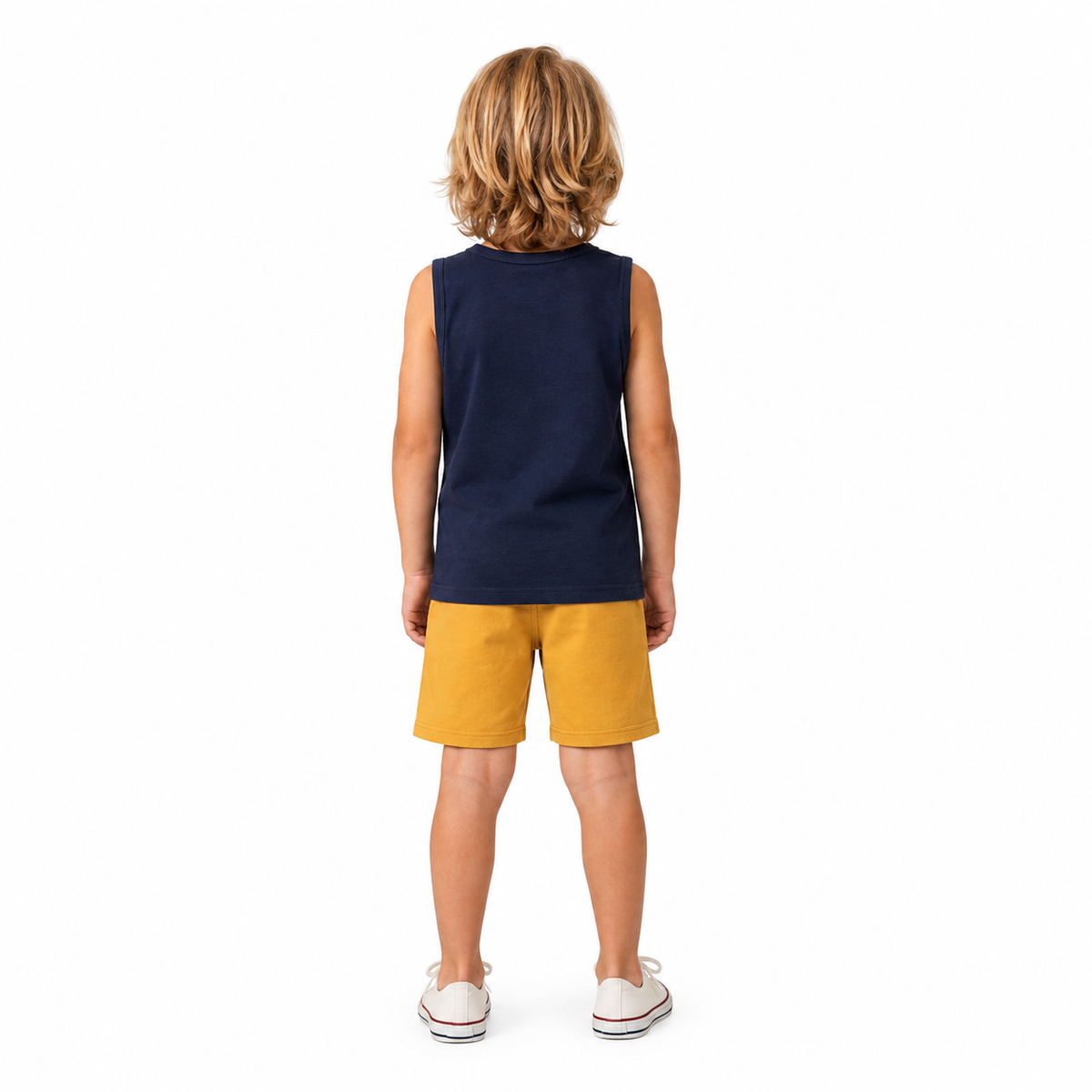 Conjunto Infantil Masculino Kyly Regata Estampada e Short Liso