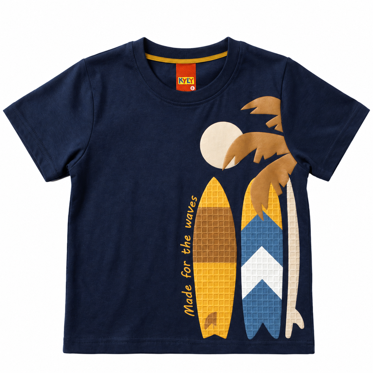 Conjunto Infantil Masculino Kyly Pranchas The Waves Camiseta e Bermuda
