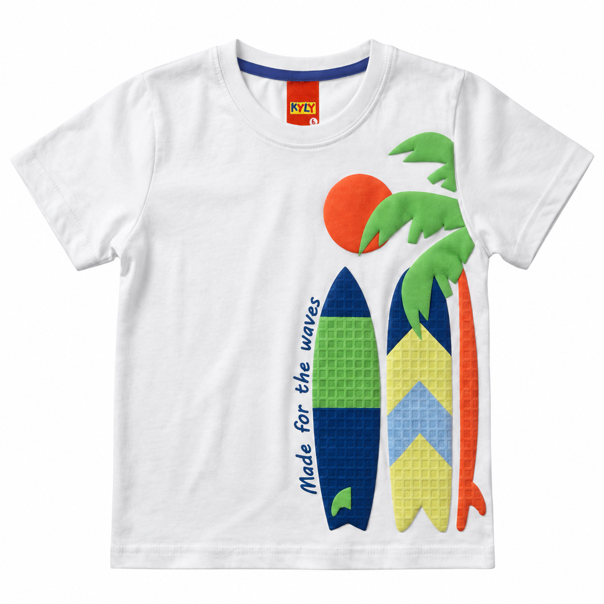 Conjunto Infantil Masculino Kyly Pranchas The Waves Camiseta e Bermuda