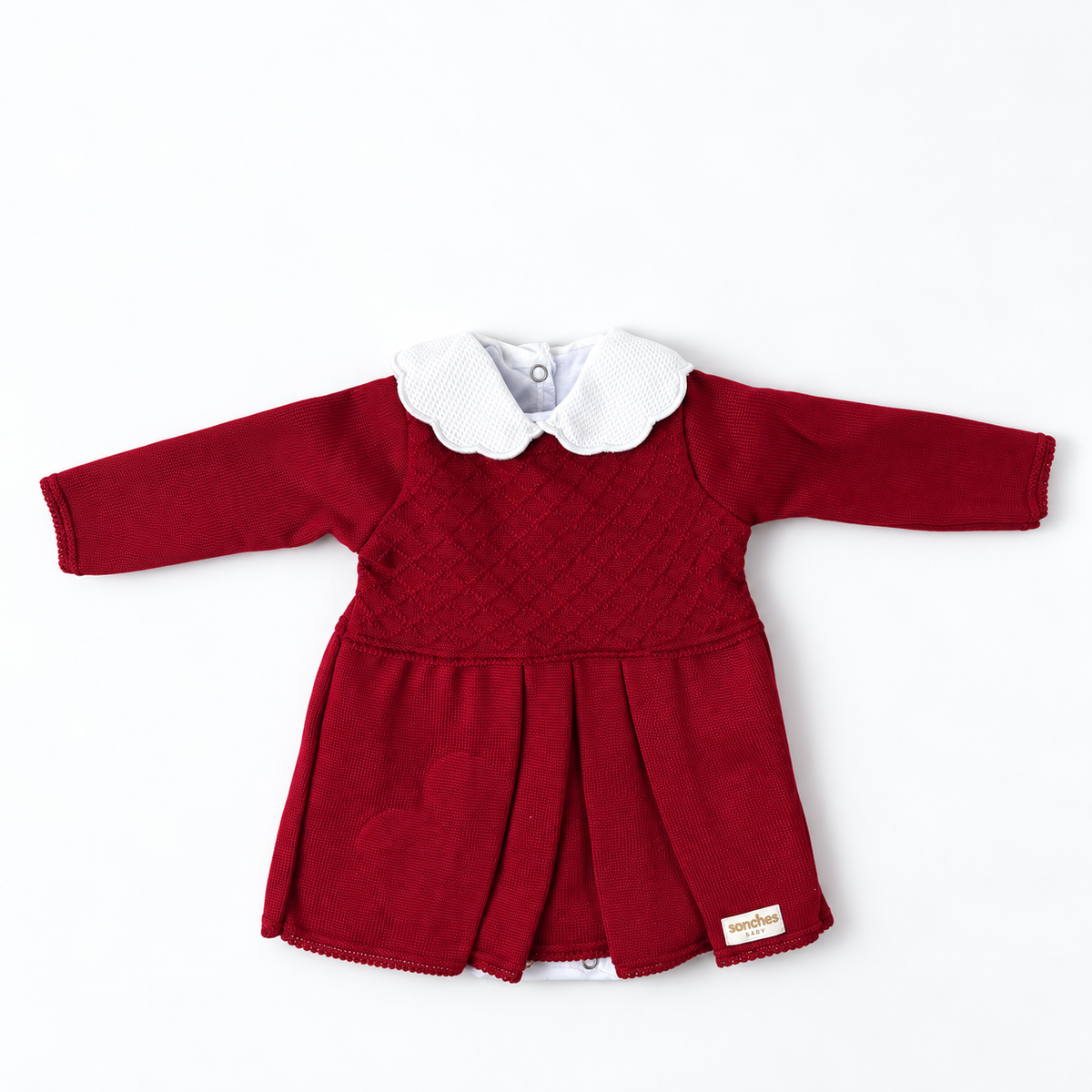 Kit Vestidinho Sanches Baby em Tricot 5 Peças