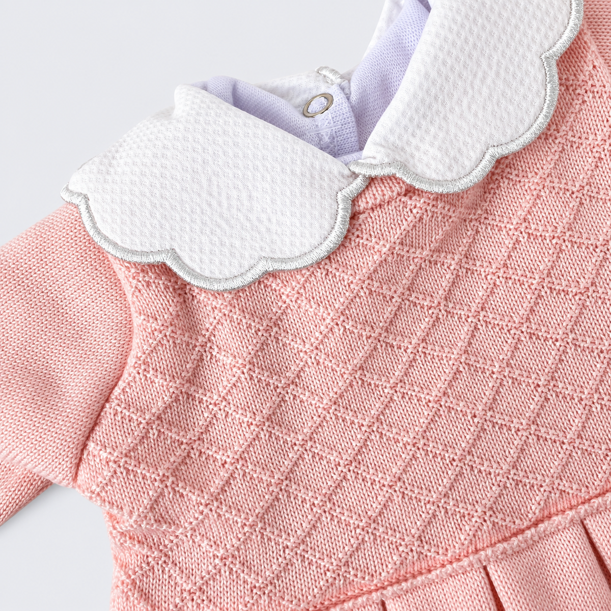 Kit Vestidinho Sanches Baby em Tricot 5 Peças