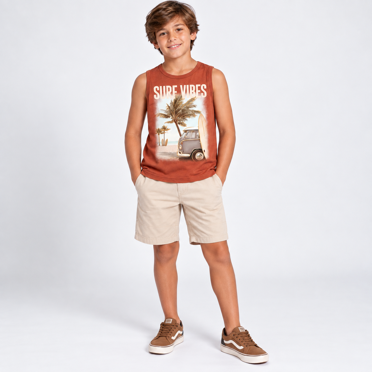 Regata Infantil Masculina Kyly Surf Vibes Algodão