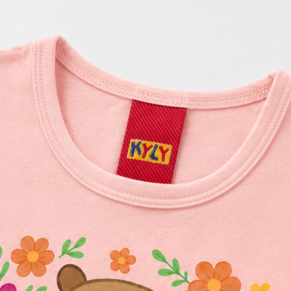 Conjunto Infantil Feminino Kyly Capivara Florida Regata e Shorts Algodão