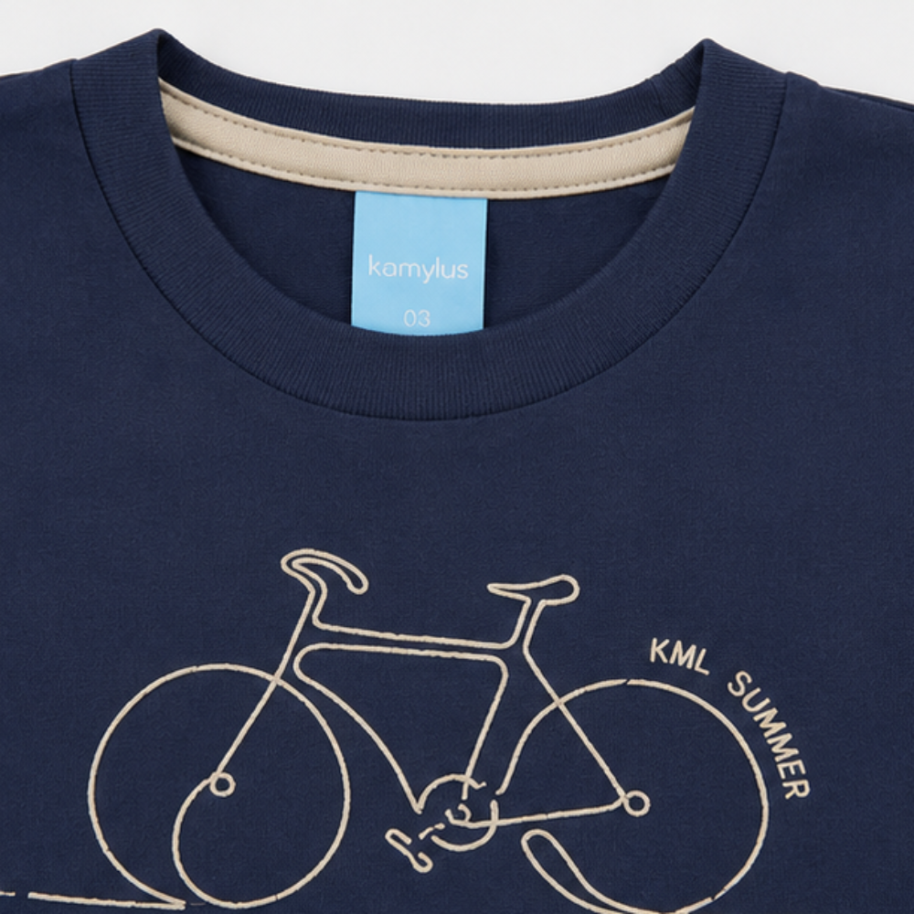 Conjunto Infantil Masculino Kamylus Bike KML Summer Camiseta e Bermuda Texturizada