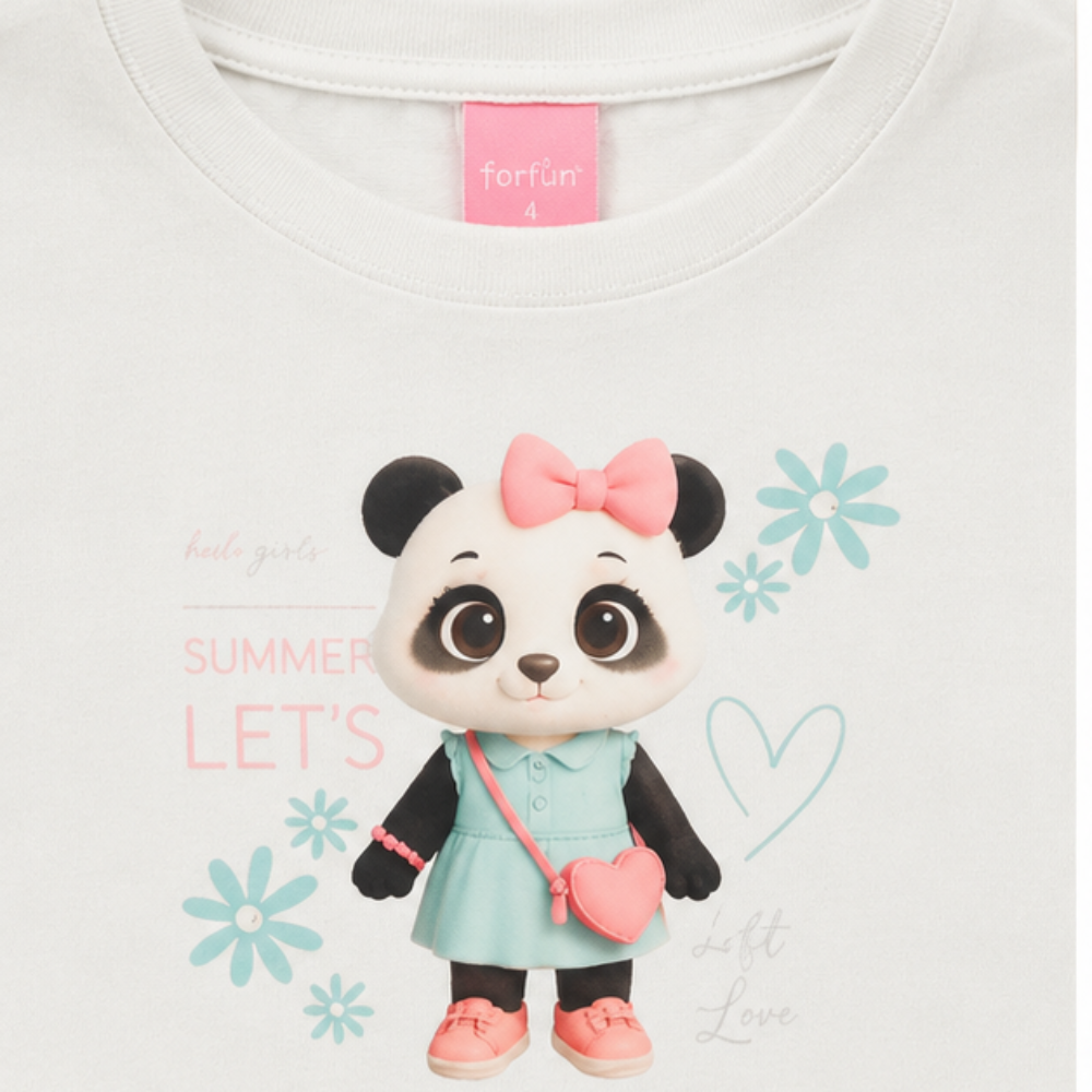 Conjunto Infantil Feminino Lina e Lou Kamylus Summer Let's Bichinhos